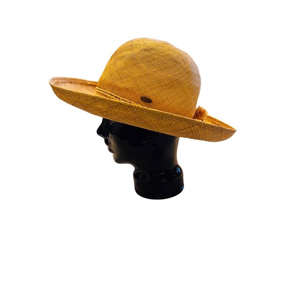 The Scala Collection Vintage 90s Natural Straw Hat Womens Handmade Summer Hat - Picture 3 of 11